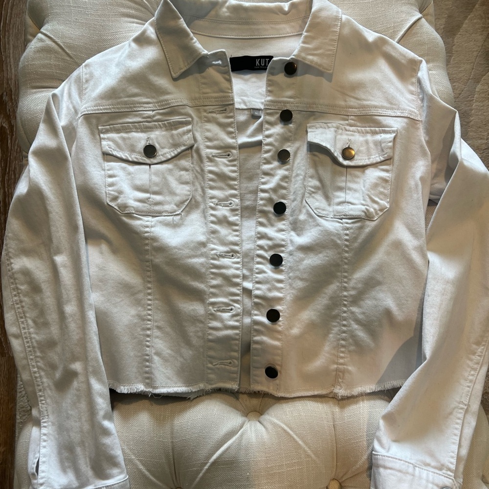 Kut from the Kloth White Denim Jacket